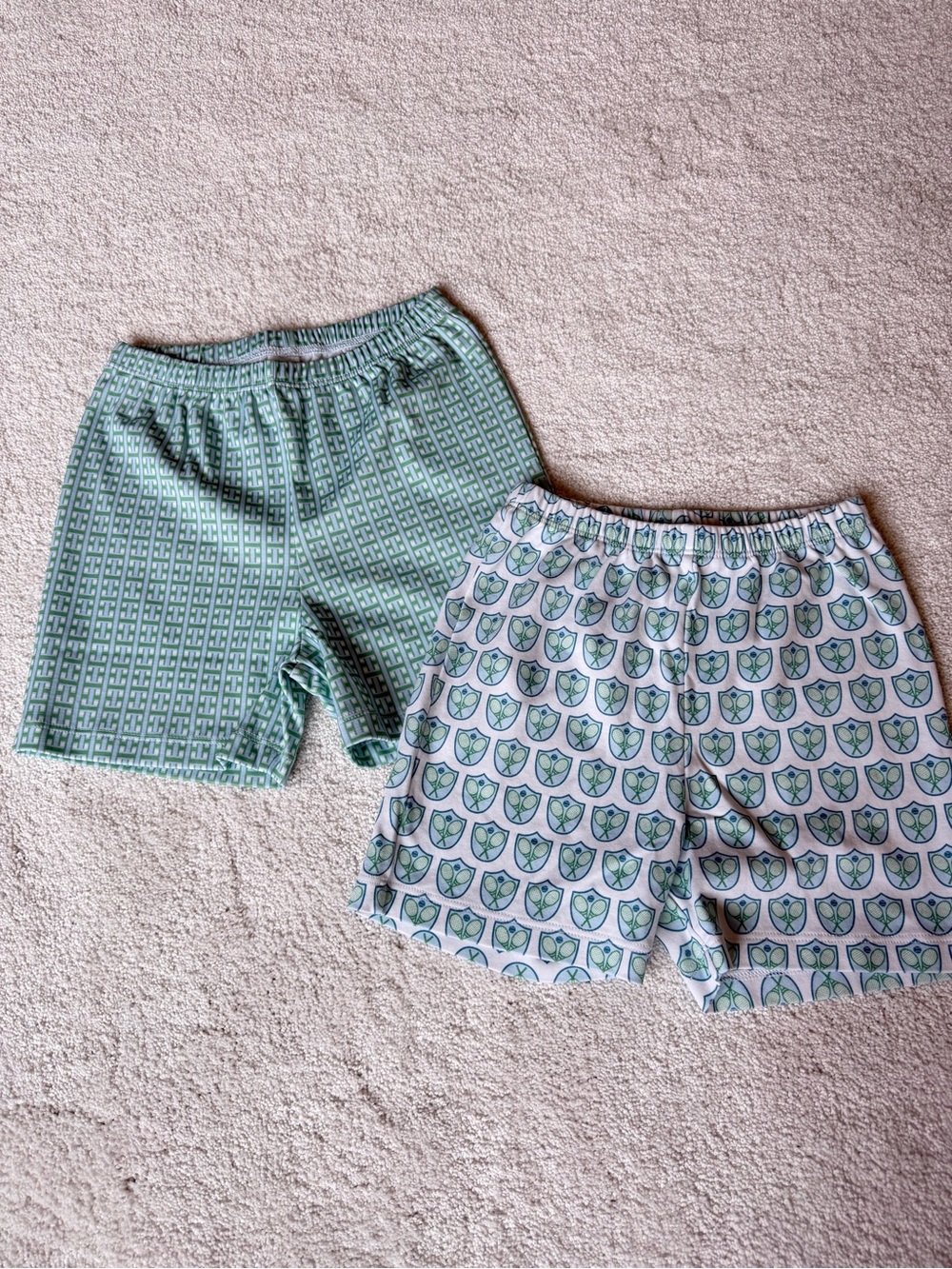 Lila and Hayes Green Patterned Boxer Shorts